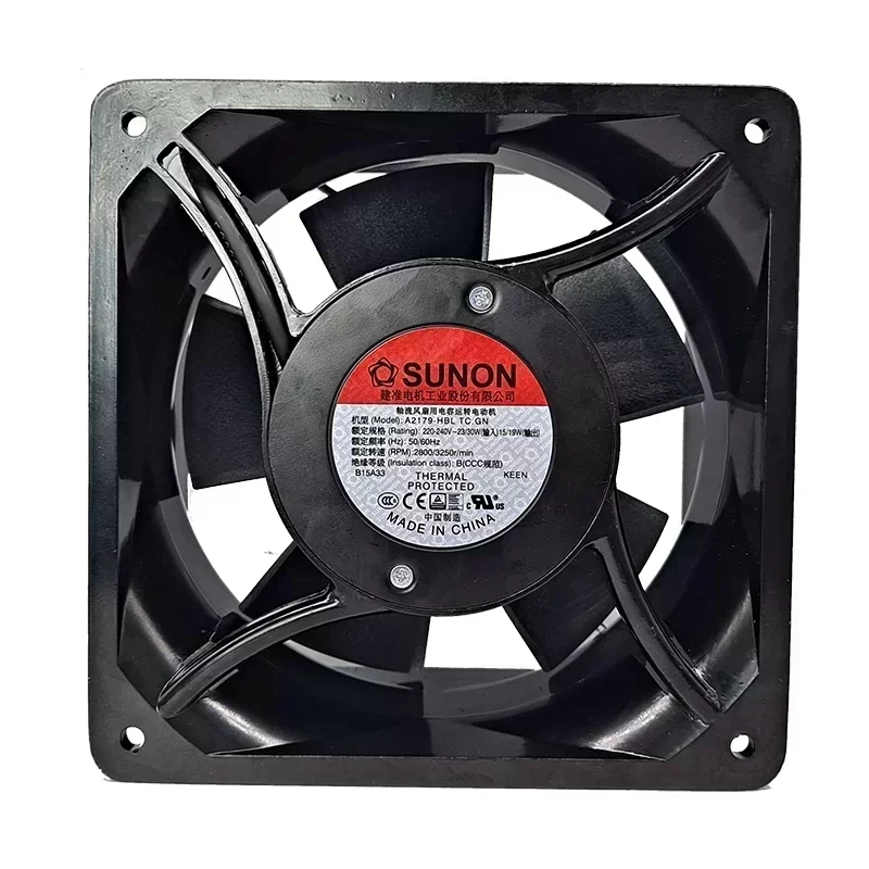 SUNON A2179-HBL TC.GN Axial Fan Ball Bearing Plastic 176x176x89mm 220-240V 30W 335CFM 3250RPM