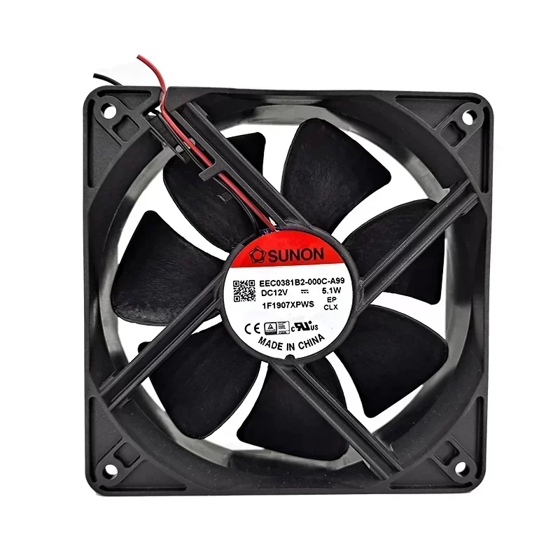 SUNON EEC0381B2-000C-A99 Axial Fan Ball Bearing 120x120x38mm 12V 5.1W 116CFM 2600RPM