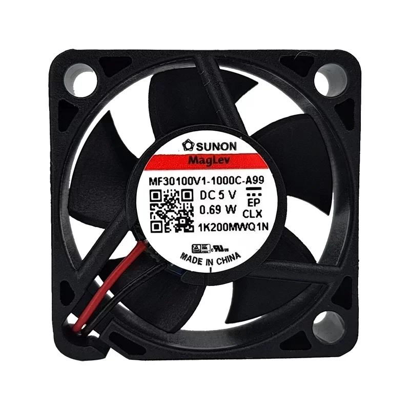 SUNON MF30100V1-1000C-A99 Axial Fan VAPO Bearing 30x30x10MM 5VDC 0.69W 5.5CFM 11000RPM Plastic