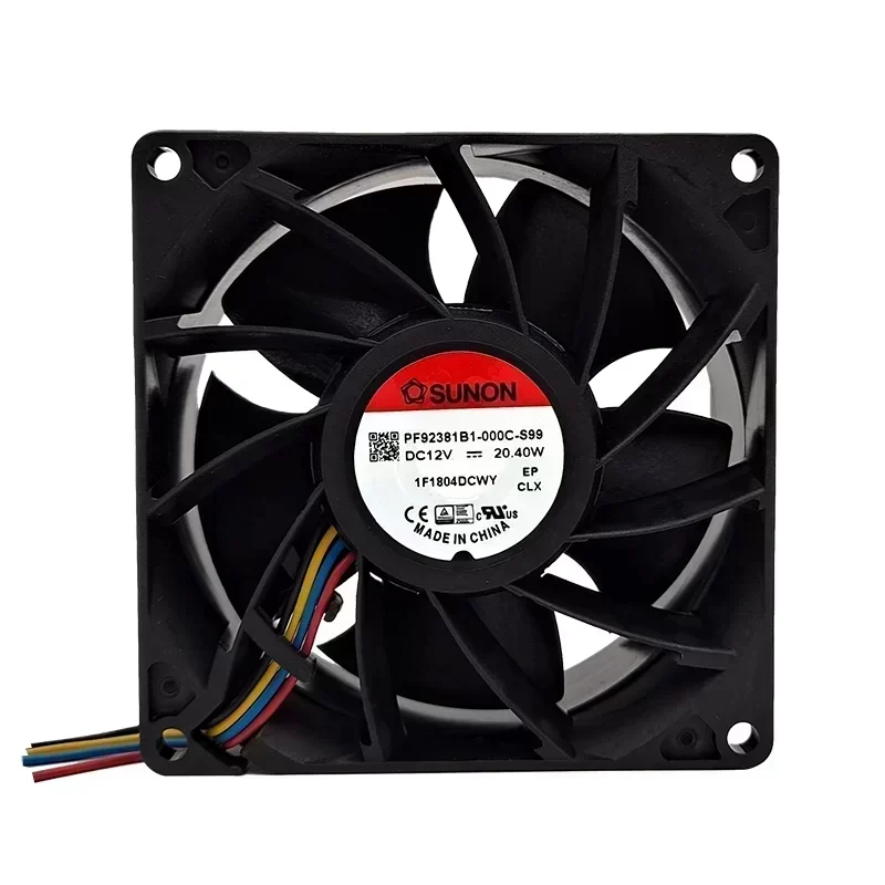 SUNON PF92381B1-000C-S99 Axial Fan Ball Bearing Plastic 92x92x38mm 12VDC 20.4W 138.1CFM 9800RPM