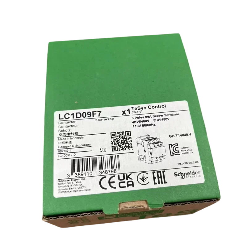 TeSys 3P NO NC 110V AC 9AMP LC1D09F7 Schneider's High Demand Contactor Product
