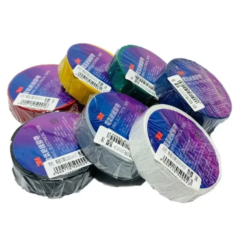 White 3M21S-BK PVC  0.13mm*19mm*18m E Tape Vinyl Electrical