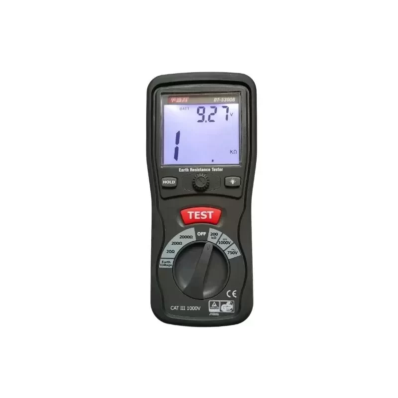 CEM DT-5300B Digital Ground Resistance Meter Portable Ground Tester with High Visibility Display CE Certified