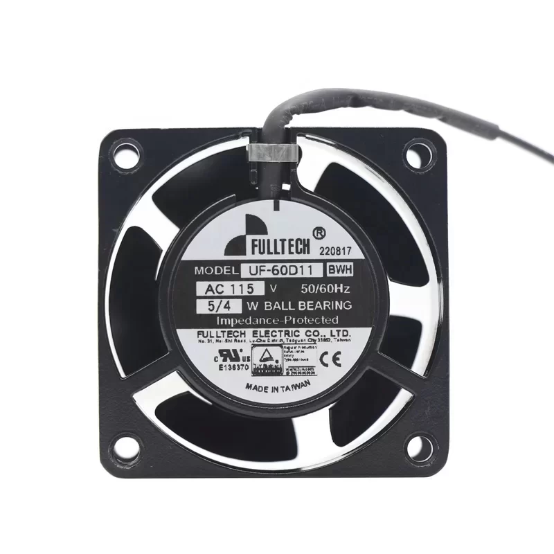 Fulltech UF-60D11BWH 115V AC 60x60x30mm Axial Flow Fan